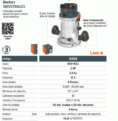 RUTEADORA TRUPER 2HP 16686