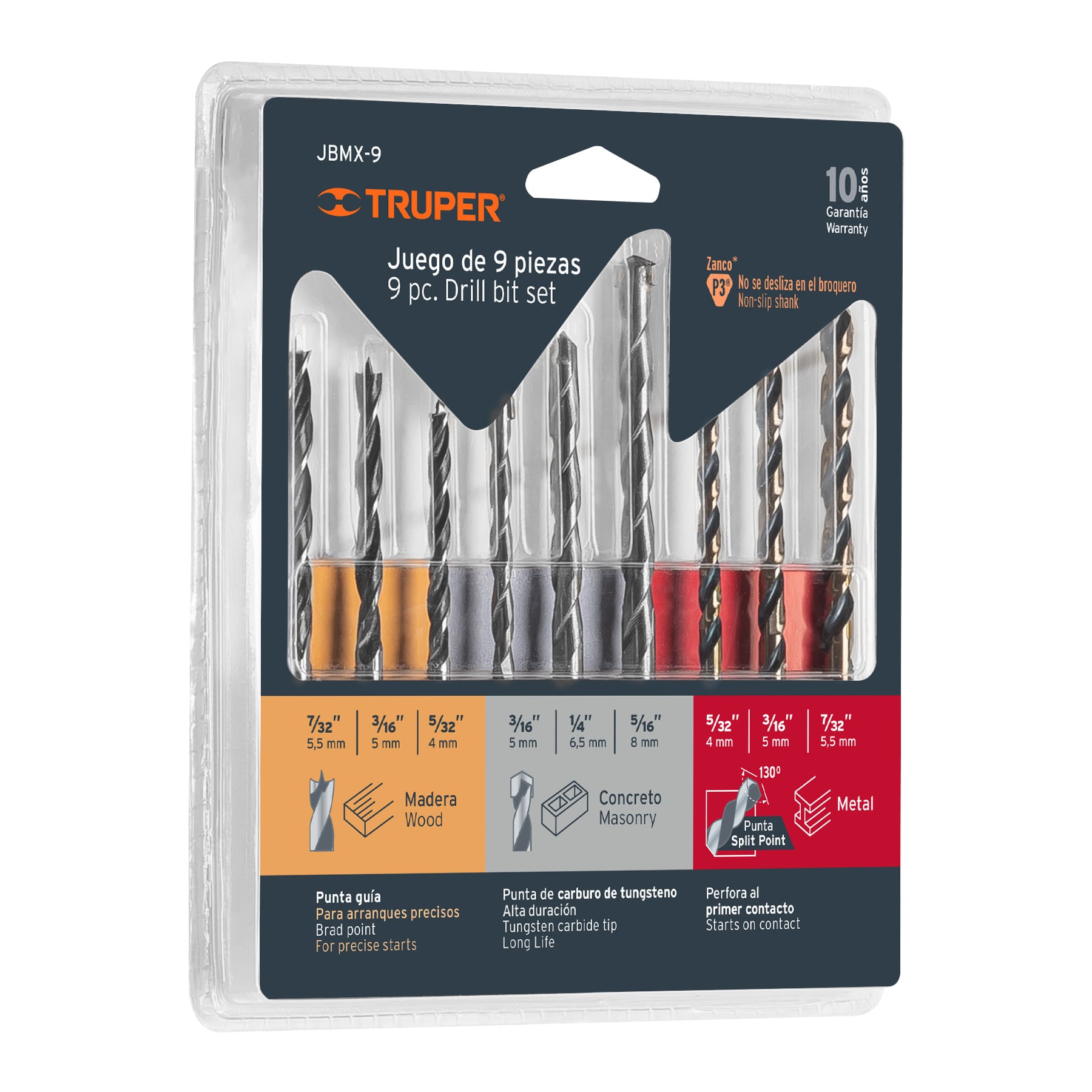 BROCA X 9 TRUPER METAL Y MAD 11339