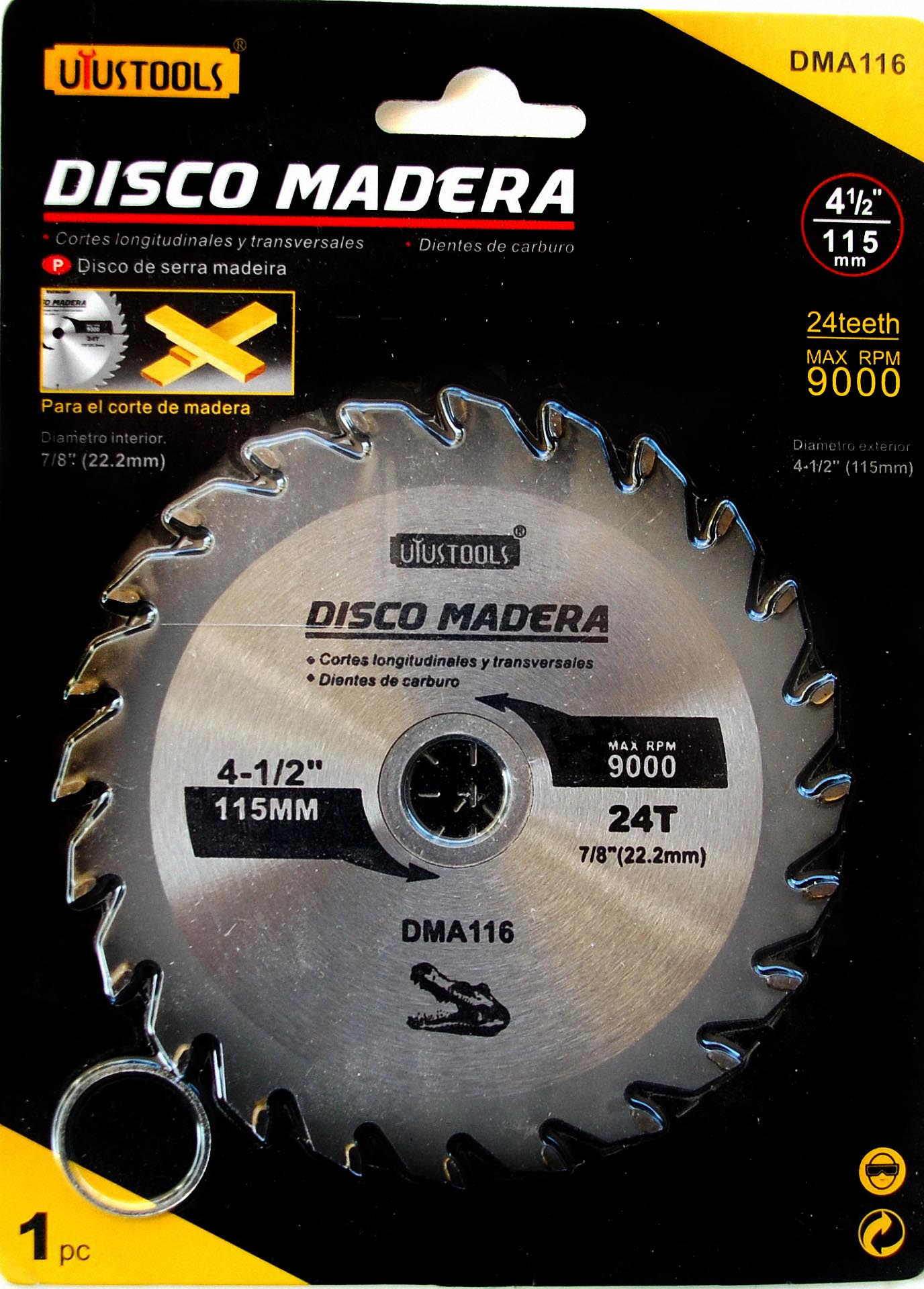 DISCO MADERA 4 24D UYUS DMA116