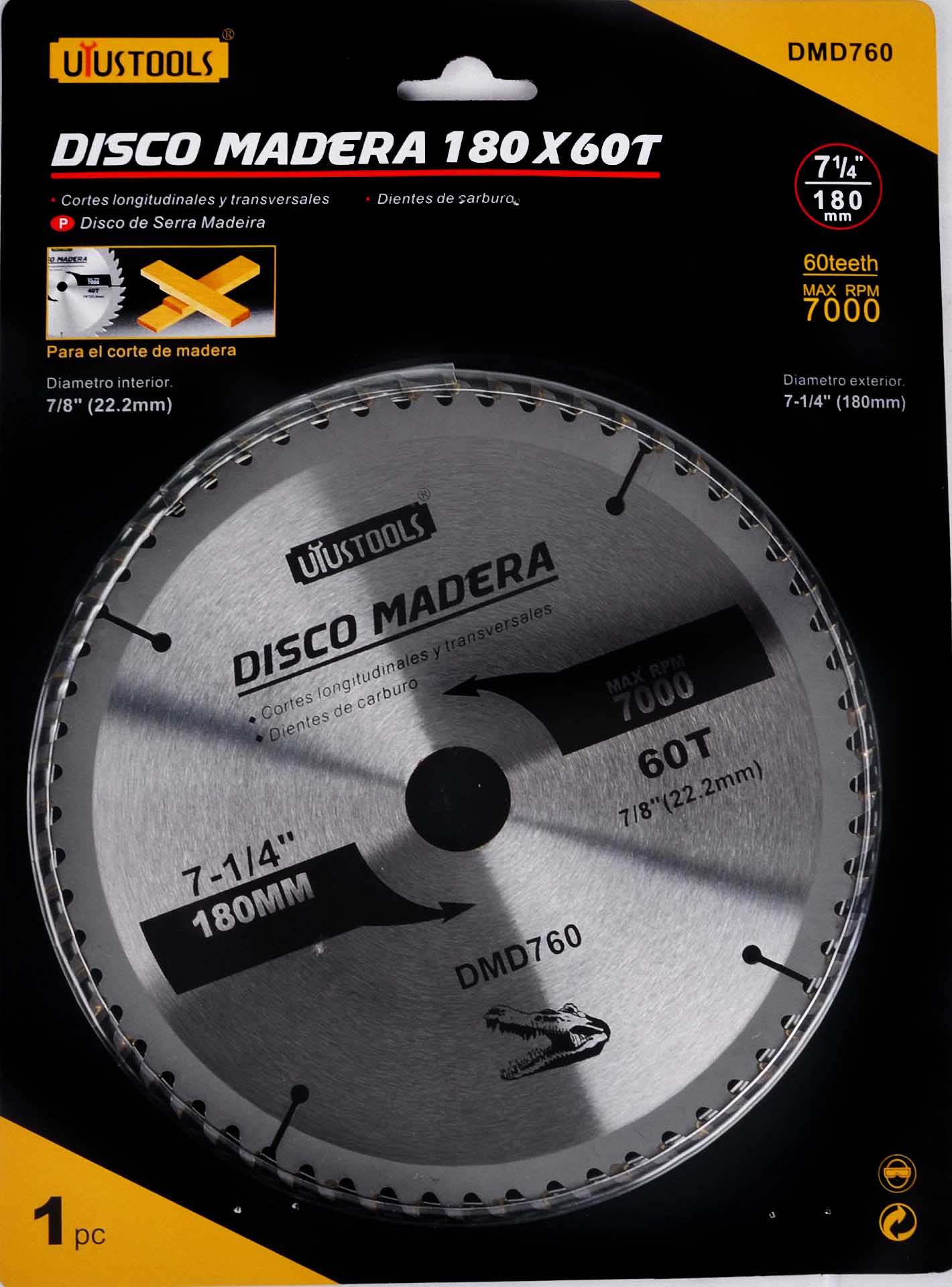 DISCO MADERA 7 60D UYUS DMD760