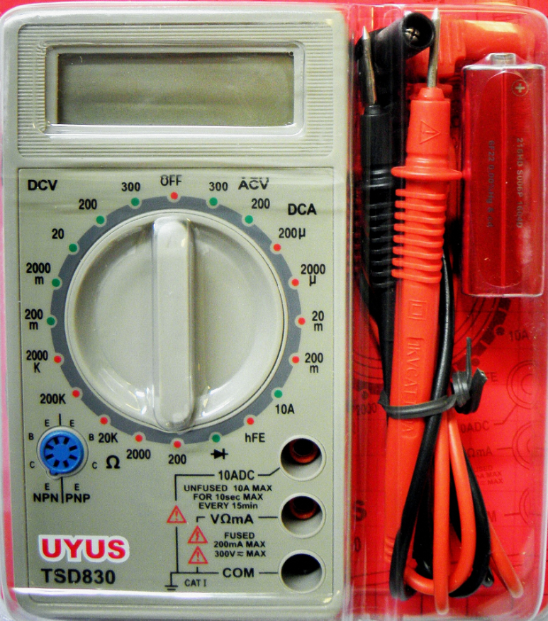 MULTIMETRO DIGITAL NEGRO UYU TSD830