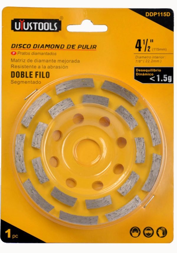 DISCO DIAMANTADO PULIR 4 DOBLE FILO DDP115D